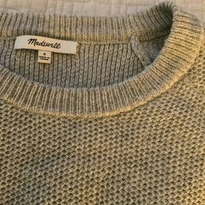 Madewell Women's Province Crewneck Crossback Sweater in Light Gray